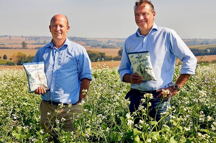 Mark Green left with Two Farmers Crisps co-founder Sean Mason