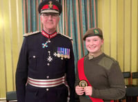 Lydney cadet Olivia honoured by Lord Lieutenant of Gwent