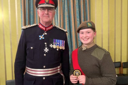 Lydney cadet Olivia honoured by Lord Lieutenant of Gwent