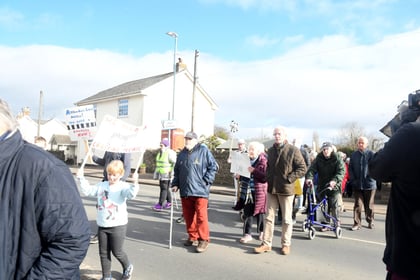 Villagers on the A48 hold 'mass crossings' to highlight safety