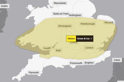 Yellow ice and snow warning issued