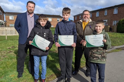 Three young Cinderford friends awarded for helping community