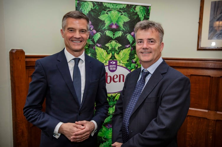 Rt Hon Mark Harper MP and Ribena Blackcurrant Grower Edward Keene