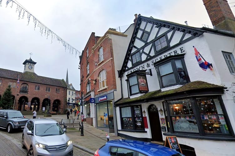 The Crown & Sceptre pub in Ross-on-Wye town centre