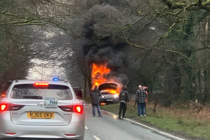 Motorists turn back on Speech House Road after car caught fire