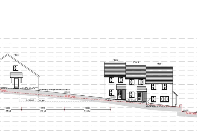 An illustration showing the elevation of the proposed homes