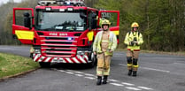 Fire crews test their skills in a flat fire scenario 