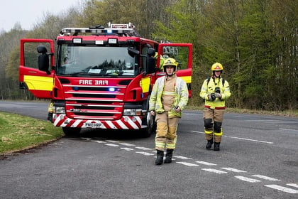 Fire crews test their skills in a flat fire scenario 