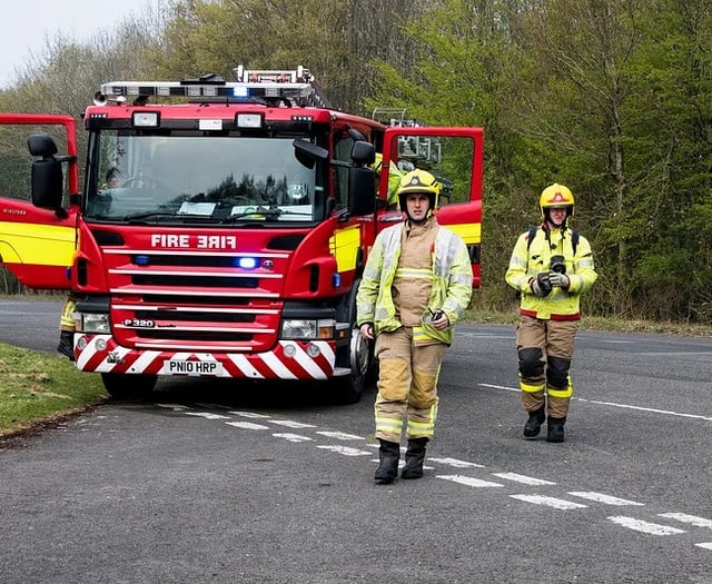 Fire crews test their skills in a flat fire scenario 