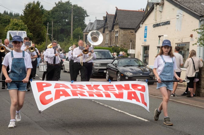 The banner girls were Abi Rudge (left) and Kimberley Bandy.