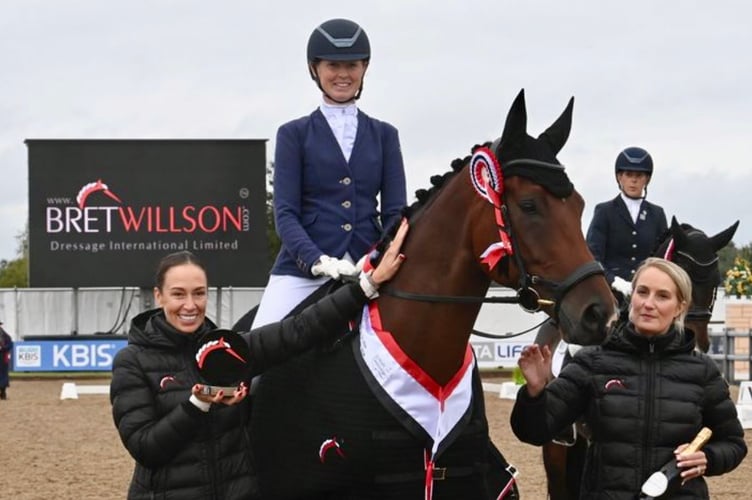 Bryony Goodwin on Dion II after winning the International Advanced Medium Silver Championship at the British Dressage Championships