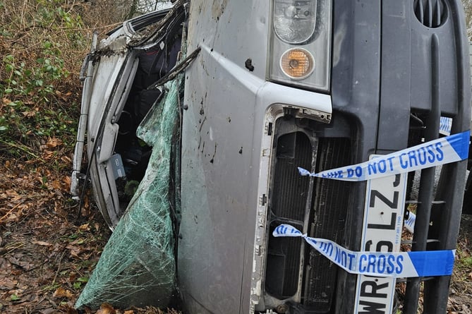 Tyler's flipped Peugeot Expert. A mum has described how she was left terrified her unborn baby had come to harm after her van flipped  after being hit by a deer. Tyler O'Brien, 29, Coleford, Gloucestershire, was driving to work on 25 January 2024 when a deer ran into her Peugeot Expert in Worrall Hill, causing the vehicle to flip over twice. Tyler, who was 13 weeks pregnant at the time, said: "Looking back I feel extremely grateful and lucky that both me and my baby didn't come to harm. "It was quite traumatic - but now I don't take life for granted." 